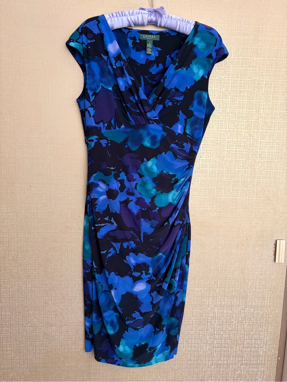 Ralph Lauren Blue & Teal Floral Midi Dress